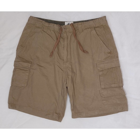 Old Mill cargo shorts 40" waist khaki tan mid length at the knee 100% cotton - Picture 1 of 6